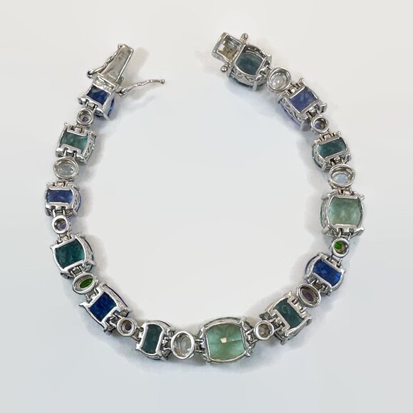 Spinel Bracelet, Topaz, Sterling Silver, Designer, STS, Chuck Clemency - Picture 3 of 6